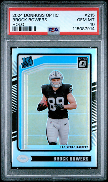 2024 DONRUSS OPTIC BROCK BOWERS #215 RATED ROOKIE HOLO ROOKIE RC PSA 10