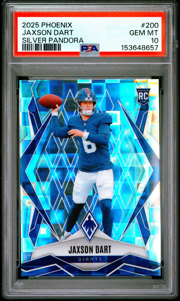 2025 PANINI PHOENIX JAXSON DART SILVER PANDORA #200 ROOKIE RC PSA 10 GIANTS