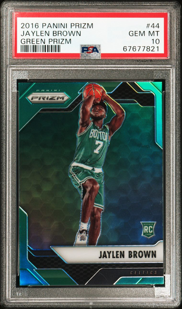 2016 Prizm Jaylen Brown Green Prizm Rookie #44 PSA 10 GEM Mint
