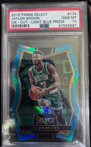 2016 Jaylen Brown Light Blue Select Die Cut Rookie #174 /199 PSA 10 GEM MINT