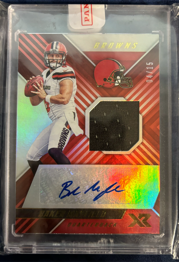 2018 Panini XR Baker Mayfield RPA Rookie Patch Auto SSP #/15 Sealed from Panini