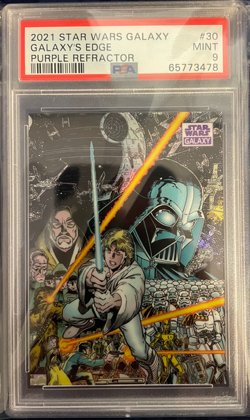 2021 Topps Chrome Star Wars Galaxy Galaxy's Edge Purple Refractor #/25 PSA 9 Mint