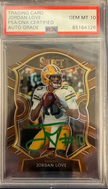 2020 Panini Select Jordan Love Copper Prizm Auto #/355 PSA 10 GEM MT RC
