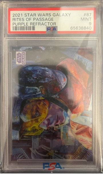 2021 Topps Chrome Star Wars Galaxy Rites of Passage Purple Refractor #/25 PSA 9 MINT