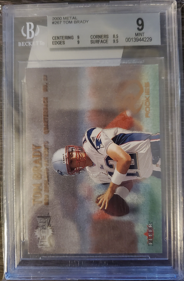 2000 Metal Tom Brady Rookie #267 BGS 9 Mint RC Patriots Fleer Metal