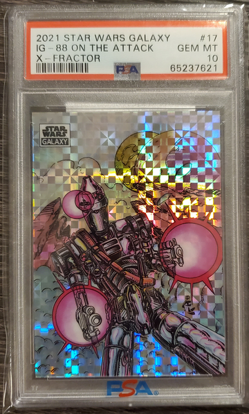 2021 Topps Chrome Star Wars Galaxy IG-88 On The Attack X-Fractor /10 PSA 10 Gem Mint #17 03/10
