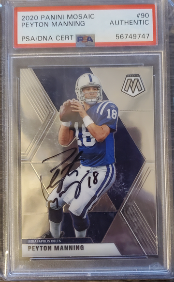2020 Panini Mosaic Peyton Manning PSA/DNA Certified Auto Colts HOF Autograph #90