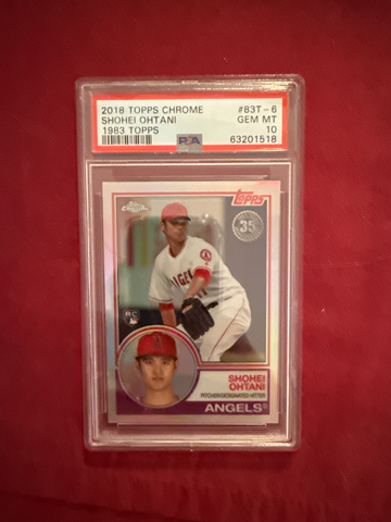 2018 Topps Chrome Shohei Ohtani 1983 Topps PSA 10