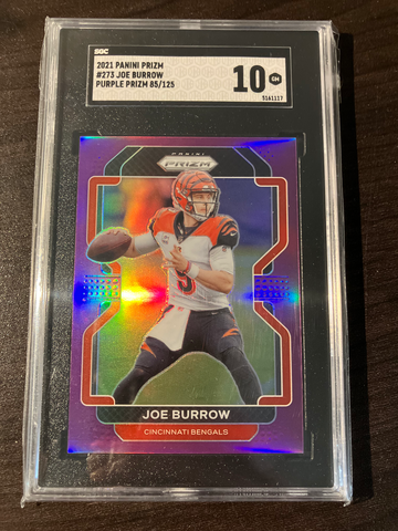 2021 Panini Prizm Joe Burrow Purple Prizm 85/125 SGC 10