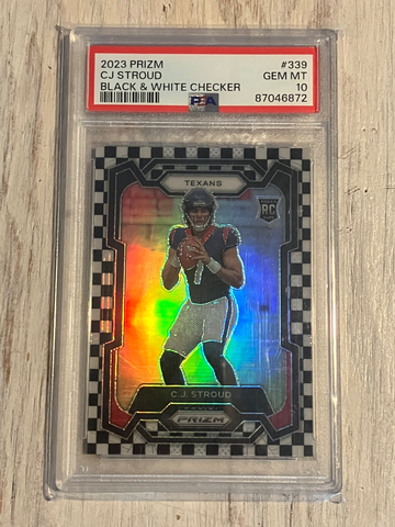 C.J. Stroud Prizm Rookie Card Black & White Checker SP Insert