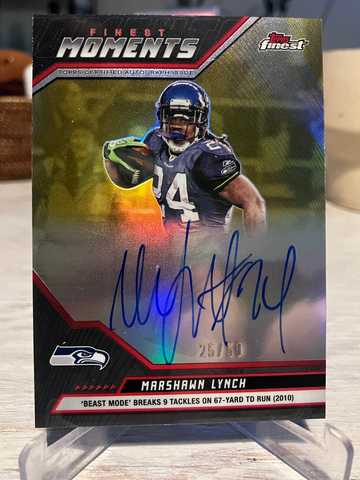 Marshawn Lynch Finest Moments On Card Gold Auto 25/50 Seahawks