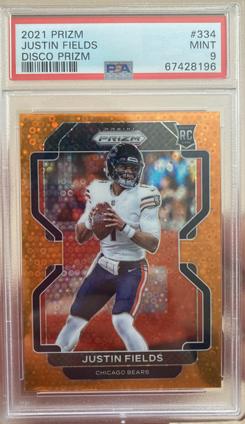2021 Prizm Justin Fields Disco Prizm PSA 9