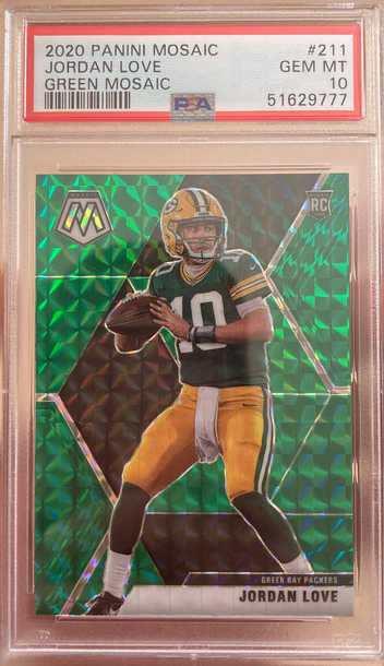 2020 Mosaic Green Mosaic Jordan Love PSA 10 Color Match