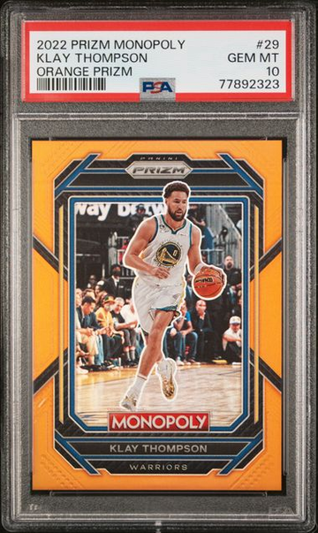 2022 PANINI PRIZM MONOPOLY 29 KLAY THOMPSON ORANGE PRIZM
