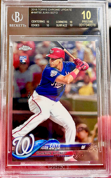 Juan Soto Rookie! BLACK LABEL!!! BGS Pristine 10! 2018 Topps Chrome!