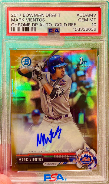 Mark Vientos Rookie! GOLD! AUTO! /50! PSA Gem Mint 10! 2017 Bowman Chrome!