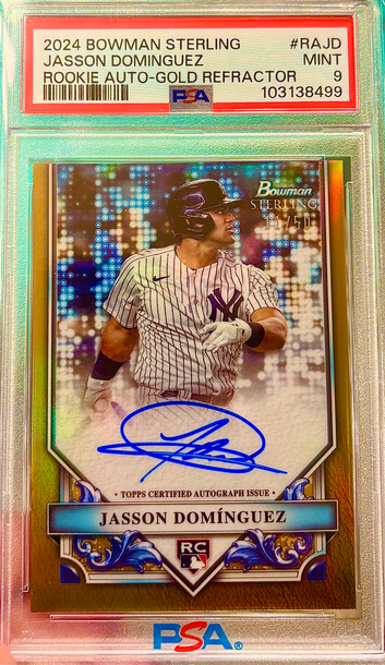 Jasson Dominguez Rookie! GOLD! AUTO! /50! 2024 Bowman Sterling!