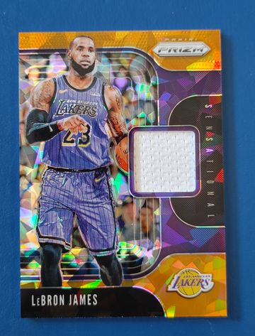 2019-20 Prizm Game-Worn Patch Orange Ice LeBron James MINT!! 