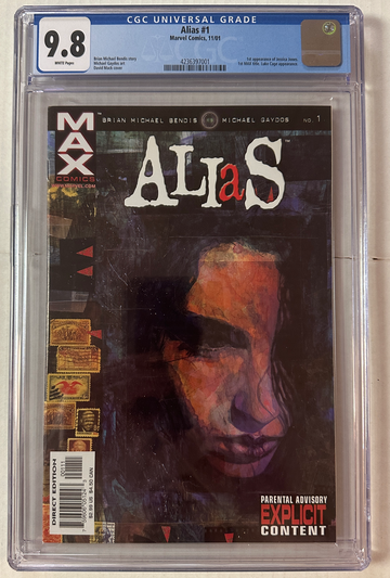 Alias #1 CGC 9.8 1st Jessica Jones Marvel 2001