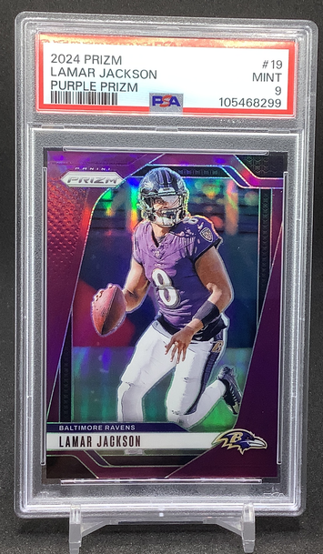 2024 Lamar Jackson purple prizm /125 psa 9 ravens 