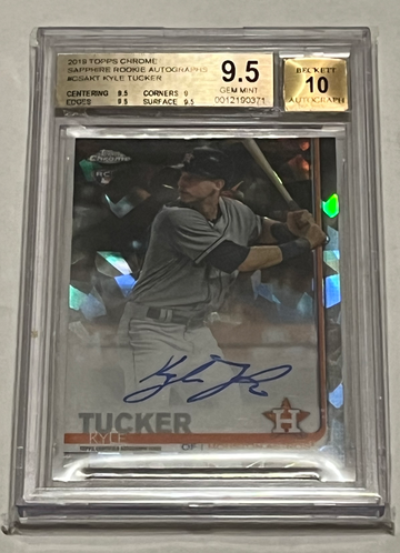 2019 Topps Chrome Sapphire Kyle Tucker Auto Autograph BGS 10 9.5 Rookie RC #CSAKT