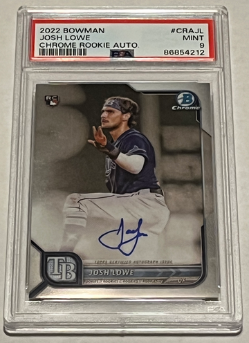 2022 Bowman Chrome Auto Josh Lowe Autograph PSA 9 Rookie RC #CRAJL