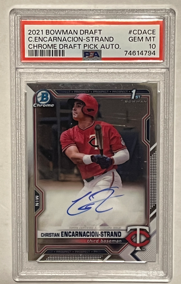 2021 Bowman Chrome Christian Encarnacion-Strand Auto Autograph PSA 10 #CDACE