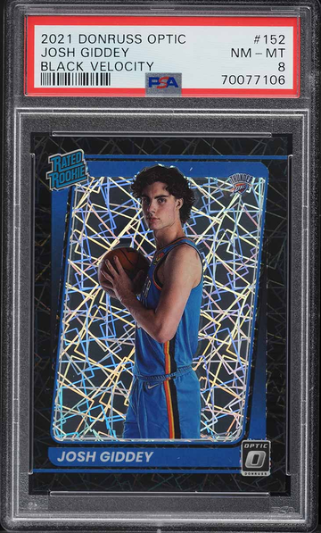 2021-22 Donruss Optic Josh Giddey black velocity RC rookie #/39 GRADED PSA 8