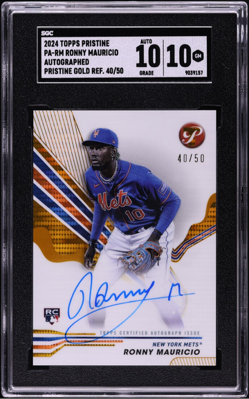 2024 Topps Pristine Gold Refractor Ronny Mauricio ROOKIE AUTO /50 #PA-RM SGC 10