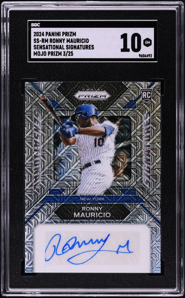 2024 Panini Prizm Sensational Mojo Prizm Ronny Mauricio ROOKIE AUTO /25 SGC 10