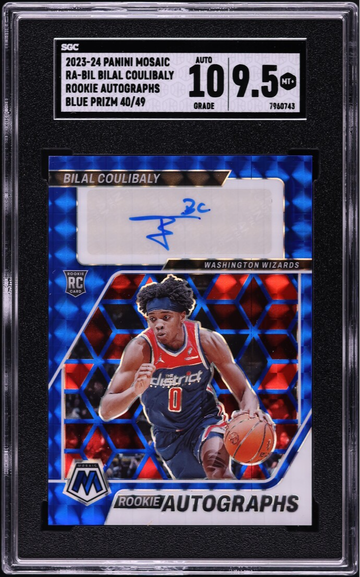 2023 Panini Mosaic Blue Prizm Bilal Coulibaly ROOKIE AUTO /49 #RA-BIL SGC 9.5