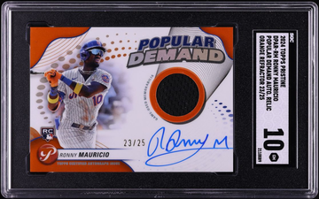 2024 Topps Pristine Orange Refractor Ronny Mauricio ROOKIE PATCH AUTO /25 SGC 10