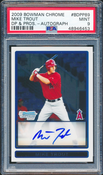 2009 Bowman Chrome Draft Mike Trout Auto PSA 9