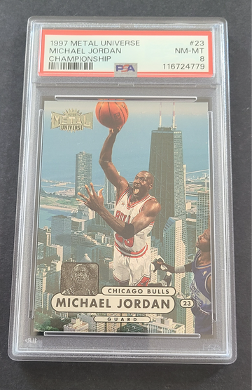 1997 METAL UNIVERSE CHAMPIONSHIP #23 MICHAEL JORDAN PSA 8