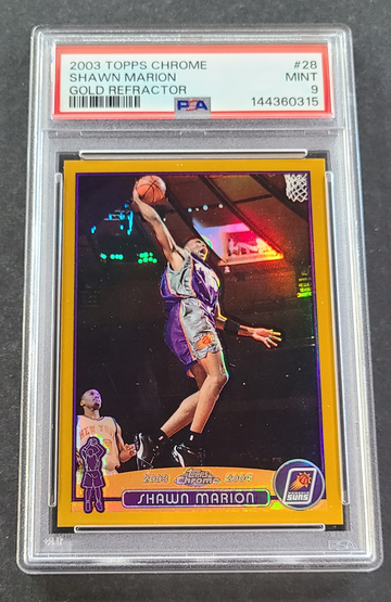 2003 TOPPS CHROME GOLD REFRACTOR #28 SHAWN MARION /99 PSA 9 MINT 