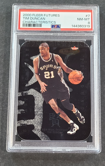 2000 FLEER FUTURES CHARACTERISTICS #7 TIM DUCAN PSA 8 NM-MT