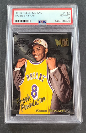 1996 METAL #137 KOBE BRYANT RC PSA 6 EX-MT