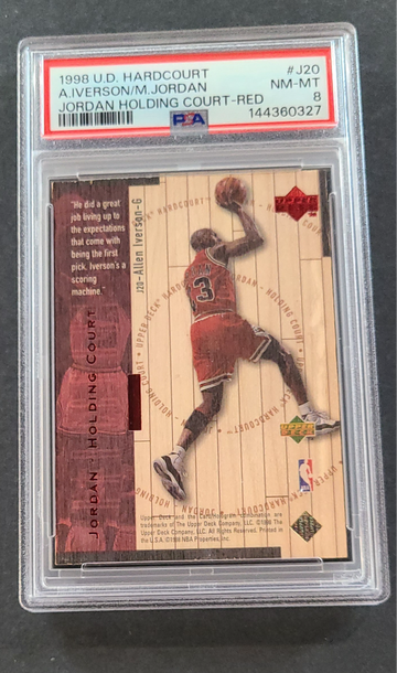 1998 HARDCOURT HOLDING COURT  MICHAEL JORDAN ALLEN IVERSON /2300 RED PSA 8 NM-MT