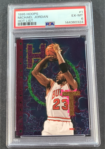 1995 HOOPS HOT LIST #1 MICHAEL JORDAN PSA 6 EX-MT