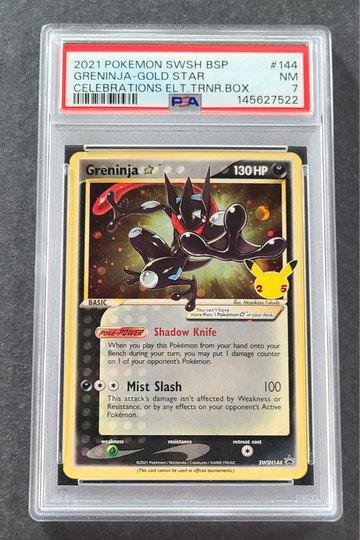 2021 POKEMON BLACK STAR PROMO CELEBRATIONS 144 GRENINJA GOLD STAR PSA  7 NM
