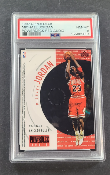 1997 UPPER DECK POWER DECK RED AUDIO MICHAEL JORDAN PSA 8 NM-MT