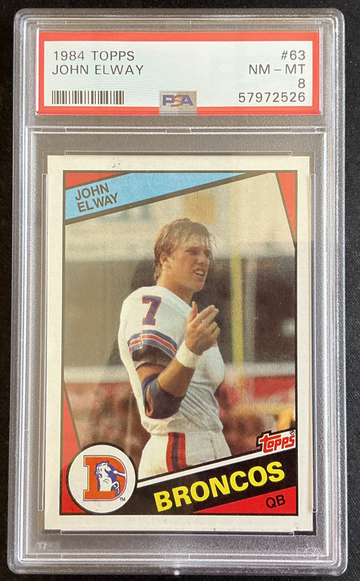 1984 Topps John Elway Rookie Card PSA 8