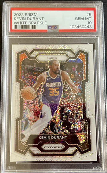 2023 Prizm White Sparkle Kevin Durant PSA 10