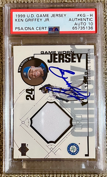 1999 Ken Griffey Jr.  U.D. Game Jersey with Auto.  PSA Authentic with 10 auto grade