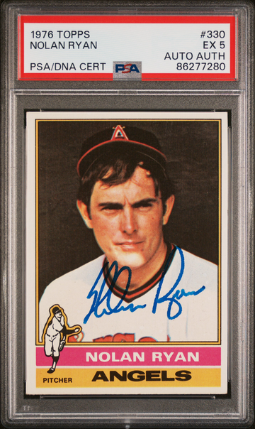 1976 Topps Nolan Ryan Auto PSA 5 AUTO AUTH HOF DNA
