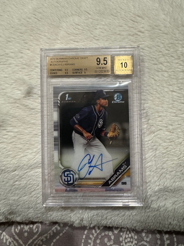 2019 CJ ABRAMS  BOWMAN CHROME DRAFT AUTO BGS 9.5/10