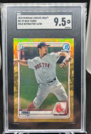 2020 Bowman Chrome Nick Yorke Gold Refractor SGC 9.5 /50