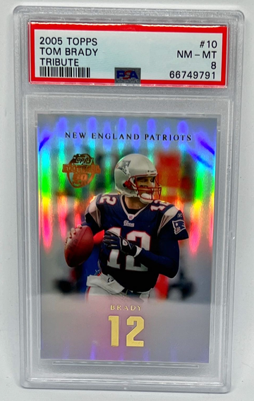 2005 Topps Tribute #10 Tom Brady /1199 Near Mint PSA 8