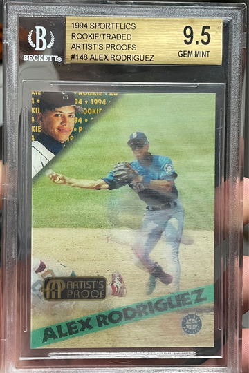 1994 Sportflics Rookie & Traded ALEX RODRIGUEZ Artist’s Proof RC BGS 9.5