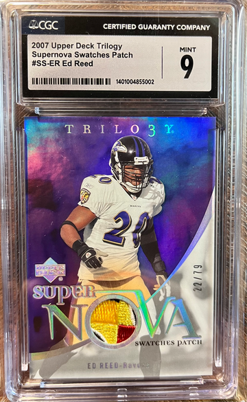 Ed Reed UD Trilogy /79 Sick GAME USED patch Mint